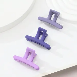 Three-piece set of matte purple small hair claws for women in light to dark shades
