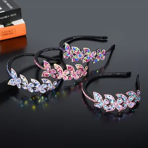 Handgefertigter Tschechischer Strass Schmetterling Haarreif Mehrfarbig Kristall Haarreifen Rutschfest Haarschmuck Damen Hochzeit