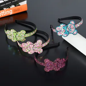 Sparkly Rhinestone Headband For Women Colorful Crystal Cartoon Bear Flower Hair Hoop Fashion Hair Accessories For Daily Party