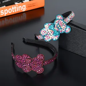 Sparkling crystal bear headbands with colorful rhinestones for women, luxury hair accessories