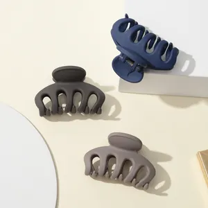 Set mit drei matten 7cm Kürbis-Haarklammern in Marineblau, Anthrazit und Taupe