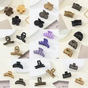 Minimalist Matte Solid Color Hair Claw Clip For Women Girls Plastic Small Large Shark Clip Fashion Hair Accessories Gift