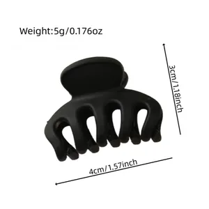 Matte black mini shark hair claw clip 4cm small 5g lightweight hair accessories for girls
