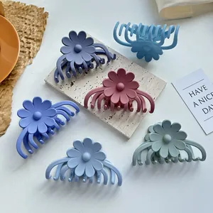 Matte Gänseblümchen Haarklammern Morandi Farbe Große Rutschfeste Haarkrallen Für Damen Dickes Haar Styling Zubehör