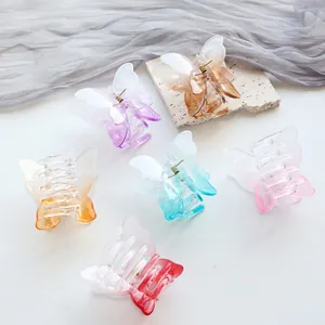 Set di sei mollette per capelli a farfalla in colori sfumati con finitura traslucida