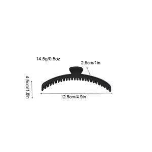 Minimalistische mattschwarze Haarklammer für dickes Haar mit Maßen 12,5cm und 14,5g