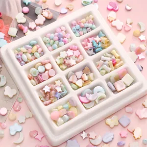 Natuurlijke Schelp Kralen Gemengde Vormen Hart Ster Maan Losse Kralen Voor DIY Sieraden Maken Macaron Kleuren Iriserende Afwerking