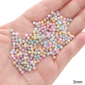 Mix van 3mm natuurlijke schelpkralen in macaronkleuren voor DIY-sieraden en ambachten