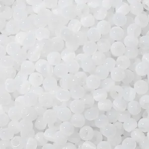 Perles de verre blanches translucides polies pour bijoux DIY et artisanat