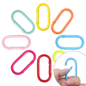 Oval Aluminum Alloy Carabiner Keychain Hook DIY Bag Jewelry Accessories Anodized Spray Paint Spring Buckle Hanging Connector