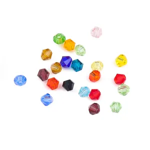 Bunte 4mm facettierte Bicone-Kristallperlen Set für DIY-Schmuckherstellung und Basteln