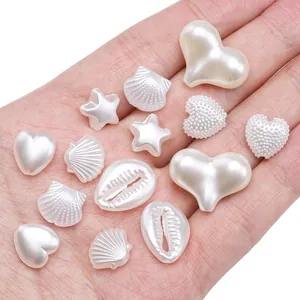 Mischung aus Kunstperlen in Stern-, Herz- und Muschelform für DIY-Schmuckherstellung