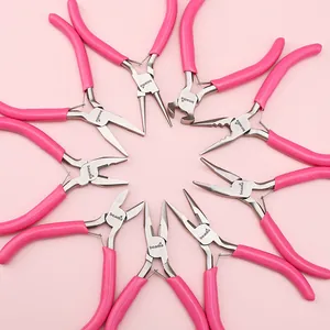 Professional Pink Handle Jewelry Making Pliers Metal Hand Tool For DIY Beading Wire Wrapping Jewelry Repair Tools