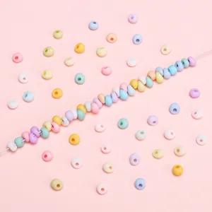 4mm drop mineral glass beads in macaron colors for handmade DIY jewelry necklace making