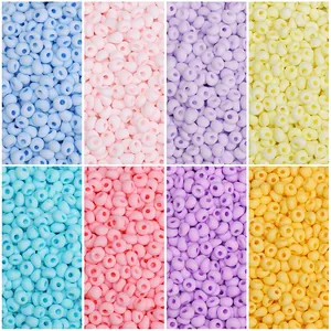 4mm Matte Frosted Glass Seed Beads Macaron Colors Loose Beads For DIY Bracelet Necklace Jewelry Making Handmade Materials