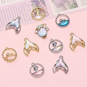 DIY zeester en zeemeermin staart hangers set voor sieraden maken in pastel kleuren