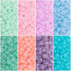 Glass Rondelle Beads Faux Jade Finish Smooth Spacer Beads DIY Jewelry Making Accessory For Bracelets Necklaces Handcraft