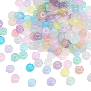 3x6mm pastel frosted glass abacus beads for DIY jewelry and handmade bracelets