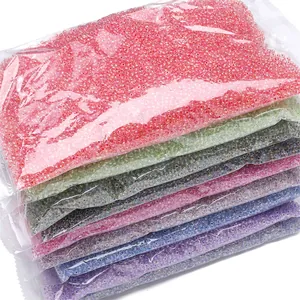 Bulk iridescent glass seed beads for DIY jewelry making in assorted pastel colors