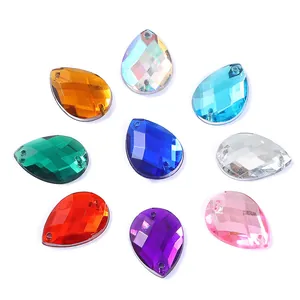 Strass in acrilico a goccia in colori vivaci da cucire per decorazioni fai-da-te