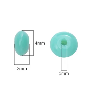 Γαλάζιες γυάλινες χάντρες rondelle 4mm x 2mm για DIY κατασκευή κοσμημάτων και χειροτεχνία