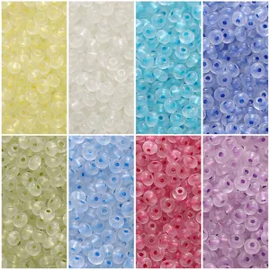 Perles de Rocailles en Verre DIY Transparentes Irisées Abaque Perles en Vrac pour la Fabrication de Bijoux Bracelets Colliers