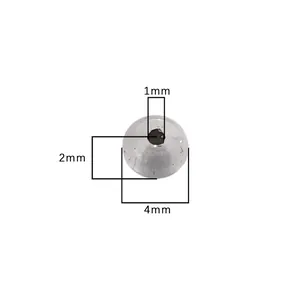Perles en verre argentées 4mm pour bijoux DIY avec trou 1mm et épaisseur 2mm