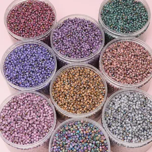 Set of 8 bottles 4mm iridescent glass seed beads for DIY jewelry and necklaces