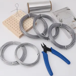 Silver Coated Aluminum Wire For Jewelry Making DIY Craft Soft Metal Cord With Blue Pliers For Bracelet Earring Accessories