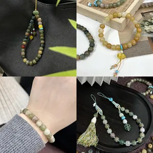 Chinese style 8x7mm natural stone beads set for DIY handmade bracelets and necklaces