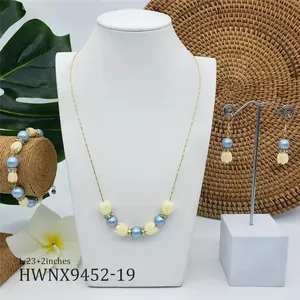 Ensemble bijoux perles 23+2 pouces incluant collier, bracelet et boucles d'oreilles
