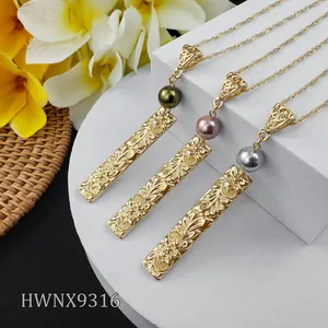 Hawaiian plumeria necklace set with mother of pearl in grey, green, and purple shades