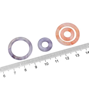 Two-tone acrylic acetate round rings for DIY jewelry making in purple and orange