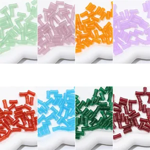 Glass Bamboo Joint Loose Beads Imitation Jade Colored Glaze Spacers DIY Handmade Jewelry Accessories For Bracelet Necklace Making