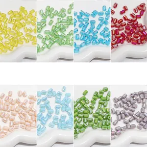 Facettierte Rechteckige Glasperlen Irisierende Aurora Beschichtete Kristallperlen Für Handgefertigten DIY Schmuck Halskette Armband Zubehör