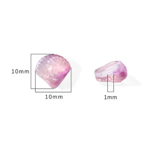 Irisierende lila Glasperlen in Muschelform 10mm für DIY-Schmuckherstellung Zubehör