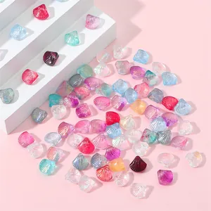 Gekleurde iriserende schelpkralen van transparant glas voor DIY sieraden maken