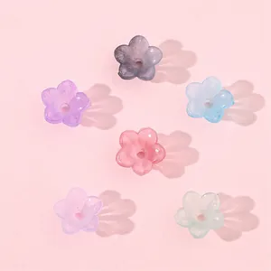 Perline colorate a forma di fiore in acrilico per creazioni di gioielli fai-da-te