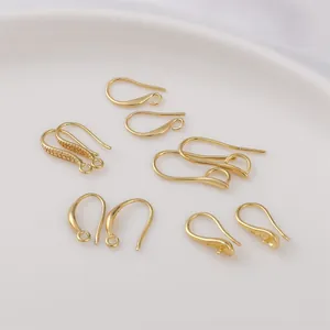 Ganchos para Pendientes en Forma de U Cobre Relleno de Oro 14K Fornituras de Joyería DIY Ganchos Lisos Texturizados en Gota con Bucle