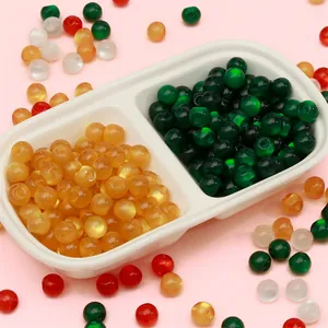 10mm Cat Eye Glass Beads Round Loose Beads For DIY Jewelry Making Bracelet Necklace Handcraft Fashion Accessories Multi Color