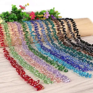Faceted Glass Crystal Beads Side Drilled Marquise Water Drop Loose Beads For DIY Jewelry Making Bracelet Necklace Accessories