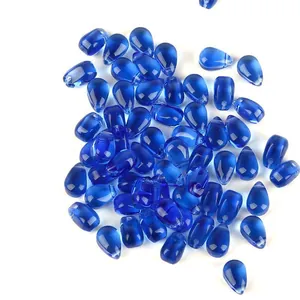 Translucent deep blue waterdrop glass beads for DIY hair accessories and jewelry making
