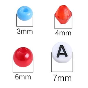 Selezione di perline colorate 3mm-7mm e perline con lettere per gioielli fai-da-te