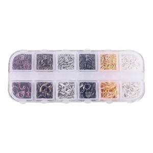 Kit de bijoux DIY 12 grilles avec anneaux et fermoirs homard en diverses finitions