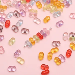 Perline in Acrilico a Forma di Arachide Trasparenti Colore Caramella Perline Distanziatrici Sciolte per DIY Creazione Gioielli Bracciale Collana Accessori Artigianato