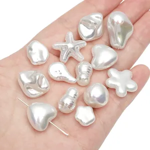 Irregular ABS pearl beads in starfish and heart shapes for DIY jewelry making