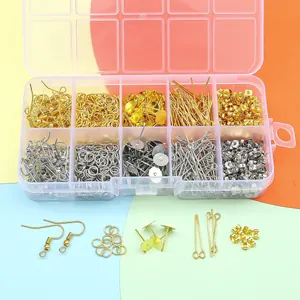 DIY Earring Making Findings Supplies Metal Earring Hooks Open Jump Rings Eye Pins Butterfly Earring Backs Jewelry Repair Supplies