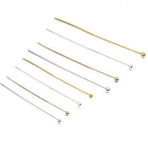 Polished ball head pins in gold silver and rose gold for DIY jewelry making