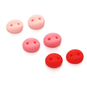 Pink gradient pig nose acrylic buttons for DIY crafts set of 6 in various shades