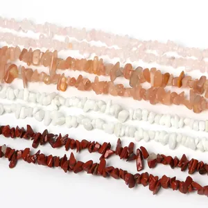 Natural crystal stone beads set with rose quartz and carnelian for DIY jewelry making
